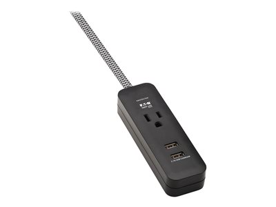 SURGE PROTECTOR POWER STRIP1-OUTLET 2 USB PORTS 2.1A 4FT CORD