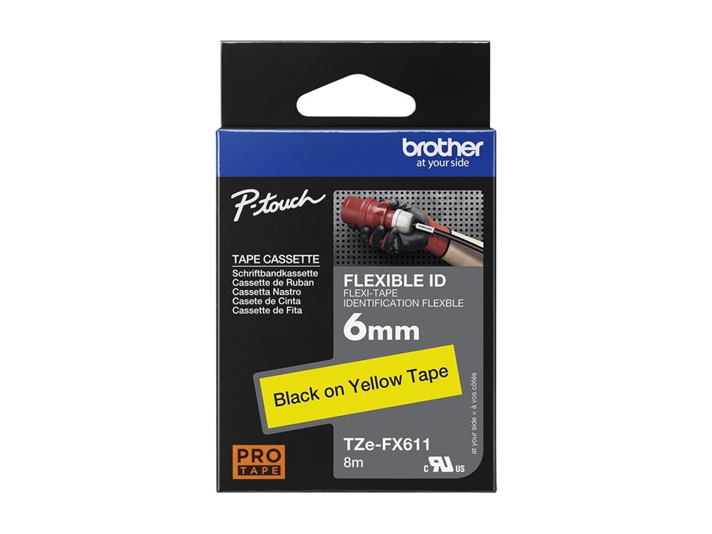BROTHER RUBAN 6mm Noir/Jaune