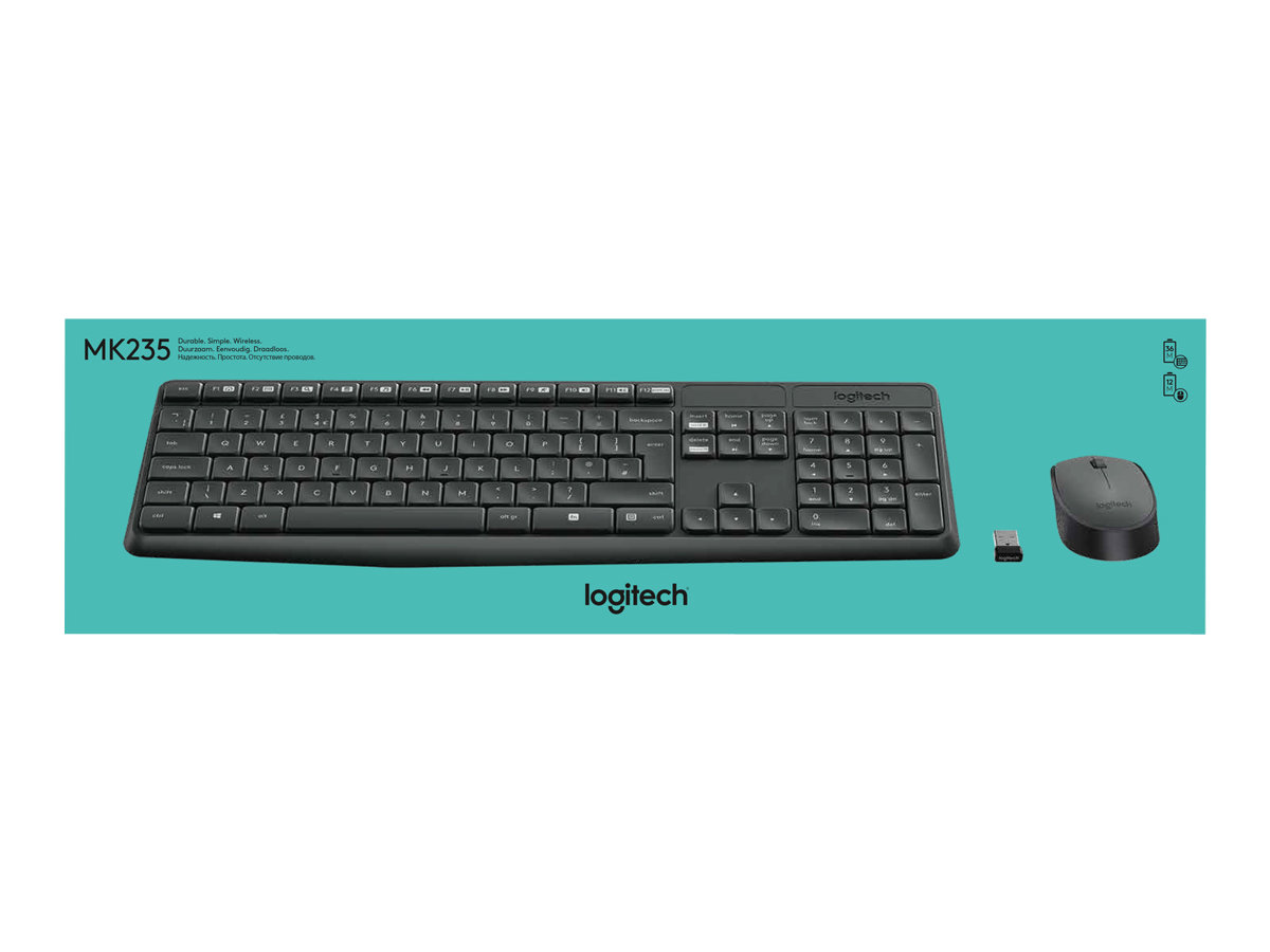 Logitech MK235 - Tastatur-und-Maus-Set - kabellos - 2.4 GHz - Deutsch