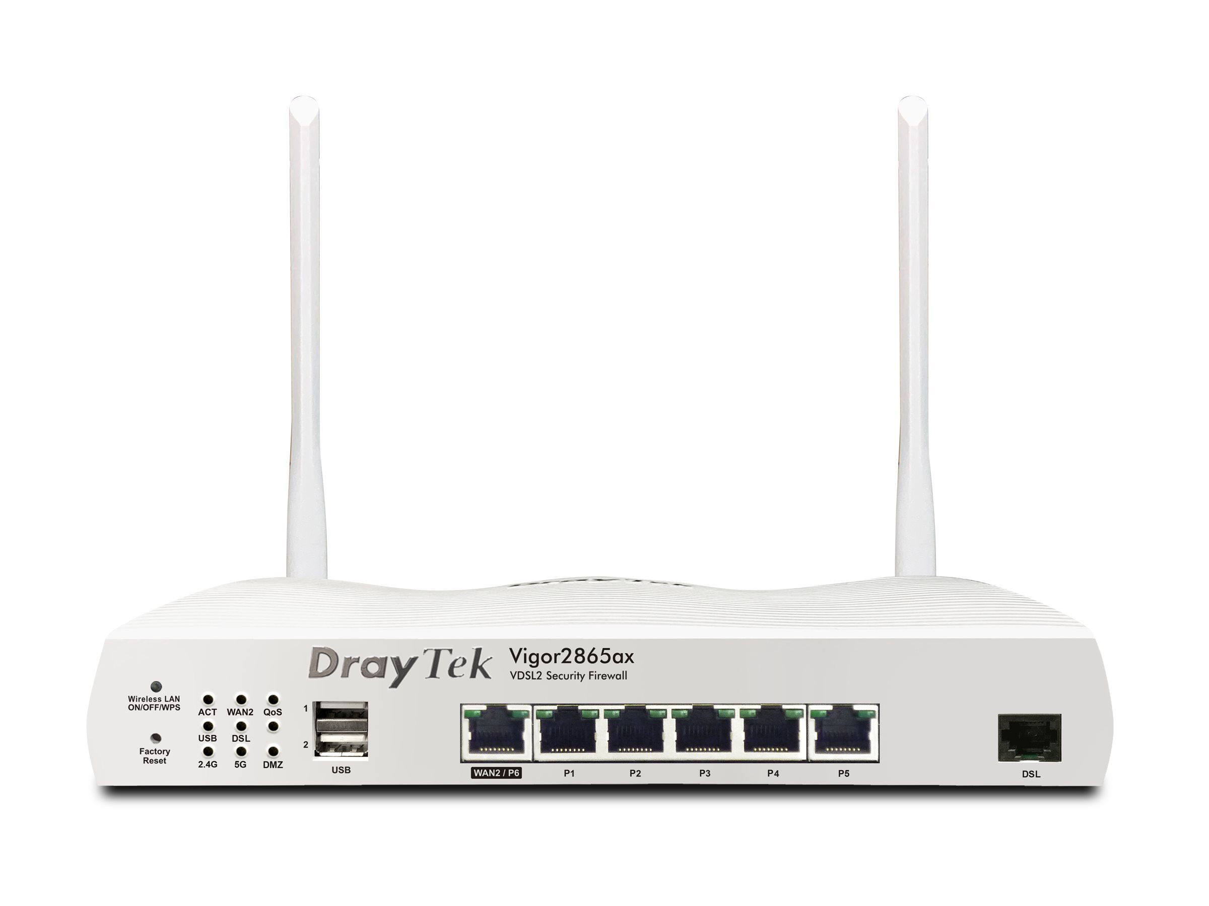 Draytek Vigor 2865ax - wireless router - DSL modem - Wi-Fi 6 - desktop, wall-mountable