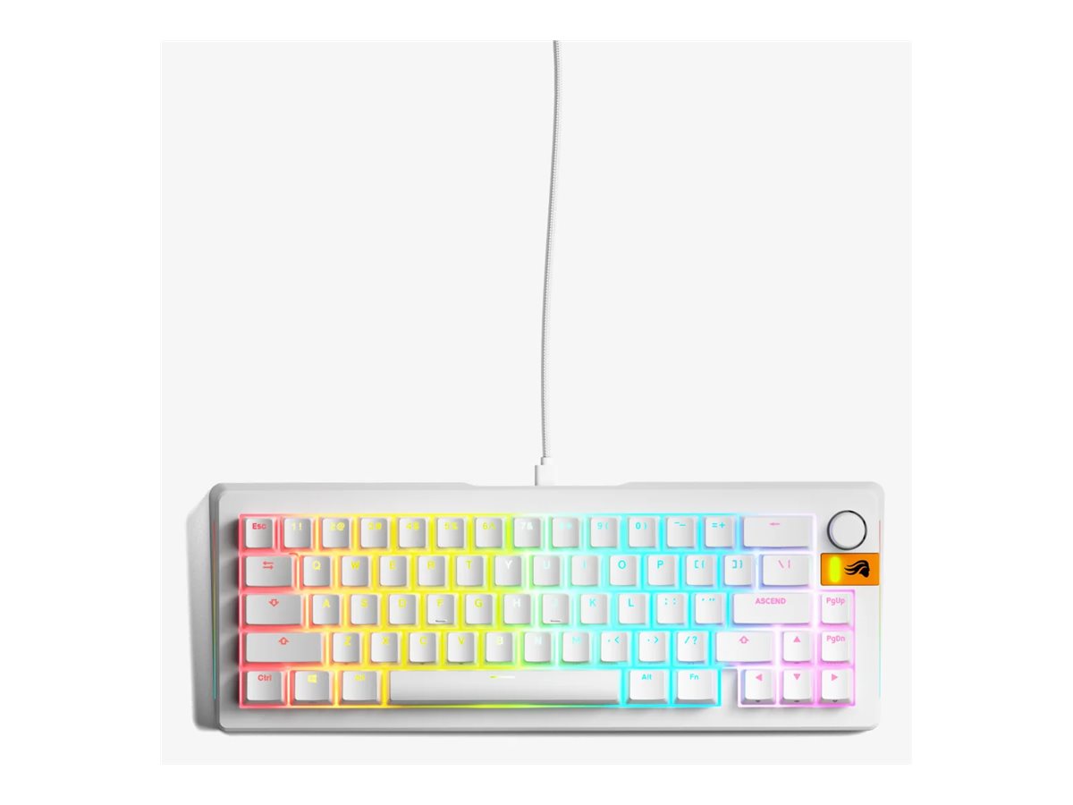 Glorious GMMK3 HE keyboard prebuilt 75% QWERTY US white Input Product shot Right side 77650
