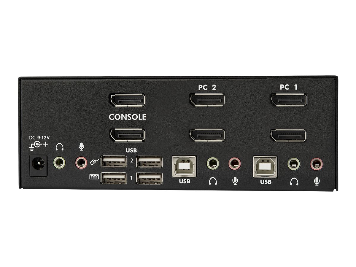StarTech.com Dual Monitor DisplayPort KVM Switch - 2 Port - USB 2.0 Hub - Audio and Microphone - DP KVM Switch (SV231DPDDUA) - přepínač KVM / audio - 2 porty – foto 4