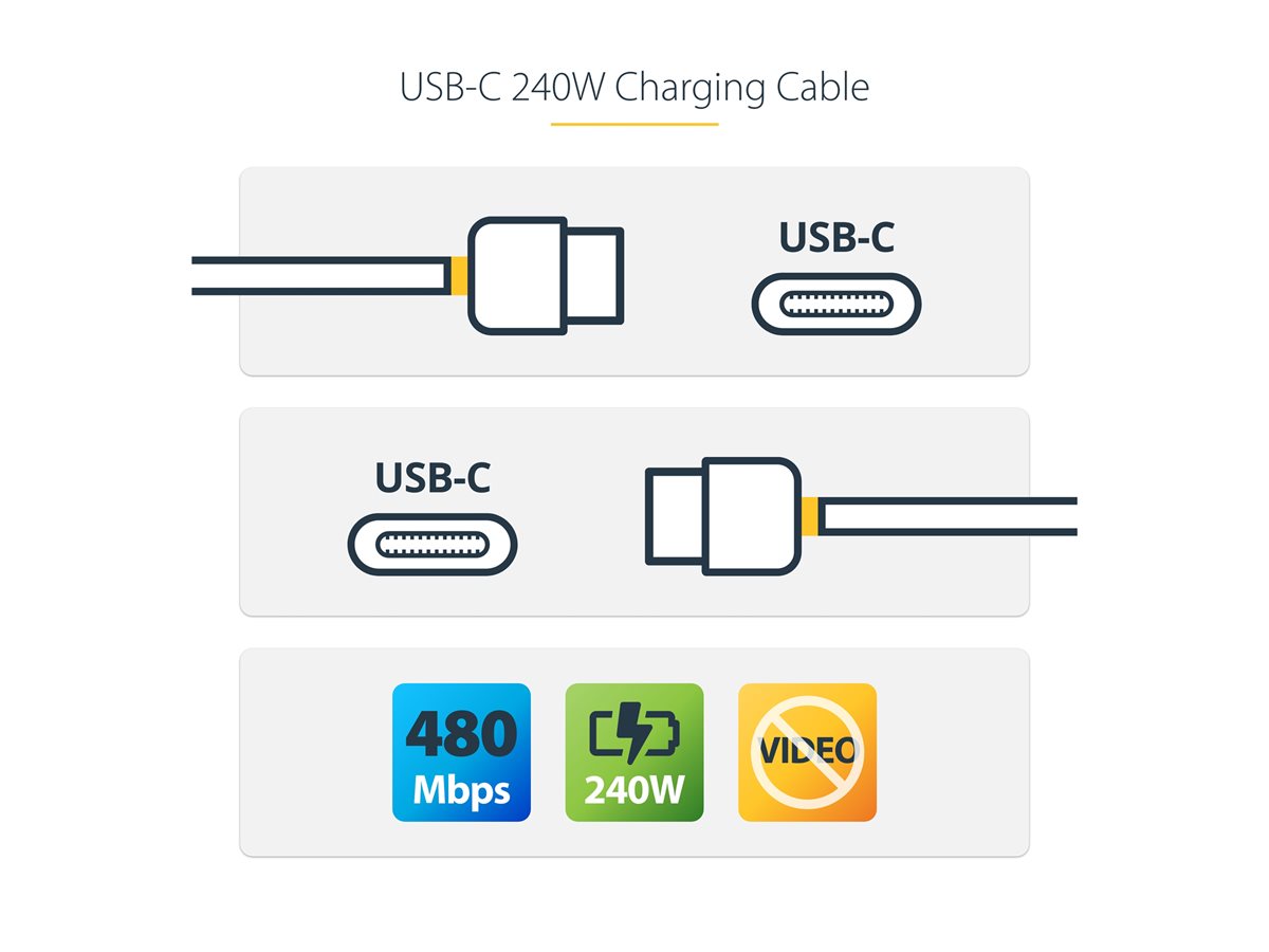 StarTech.com 1m USB C Charging Cable, USB-IF Certified USB-C Cable, 240W - USB kabel typ C - USB-C do USB-C - 1 m – foto 8