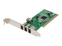 StarTech.com 4 port PCI 1394a FireWire Adapter Card - 3 External 1 Internal FireWire PCI Card for Laptops (PCI1394MP) FireWire adapter PCI 400Mbps