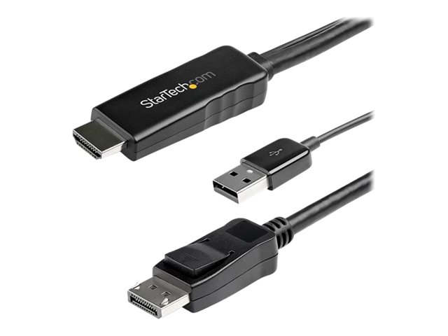 Image of StarTech.com 3m HDMI to DisplayPort Adapter Cable with USB Power - 4K 30Hz Active HDMI to DP 1.2 Converter (HD2DPMM3M) - video cable - DisplayPort / HDMI - 3 m