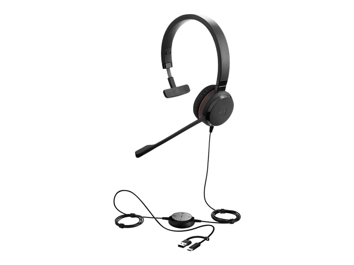 Jabra Evolve 20SE UC mono, headset, USB-C, USB-A