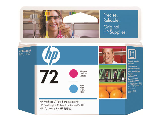 HP 72 - Cyan, magenta - printhead - for DesignJet HD Pro MFP, SD Pro MFP, T1100, T1120, T1200, T1300, T2300, T770, T790, T795
