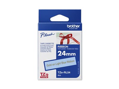TZe-RL54 - Satin - gold on light blue - Roll (2.4 