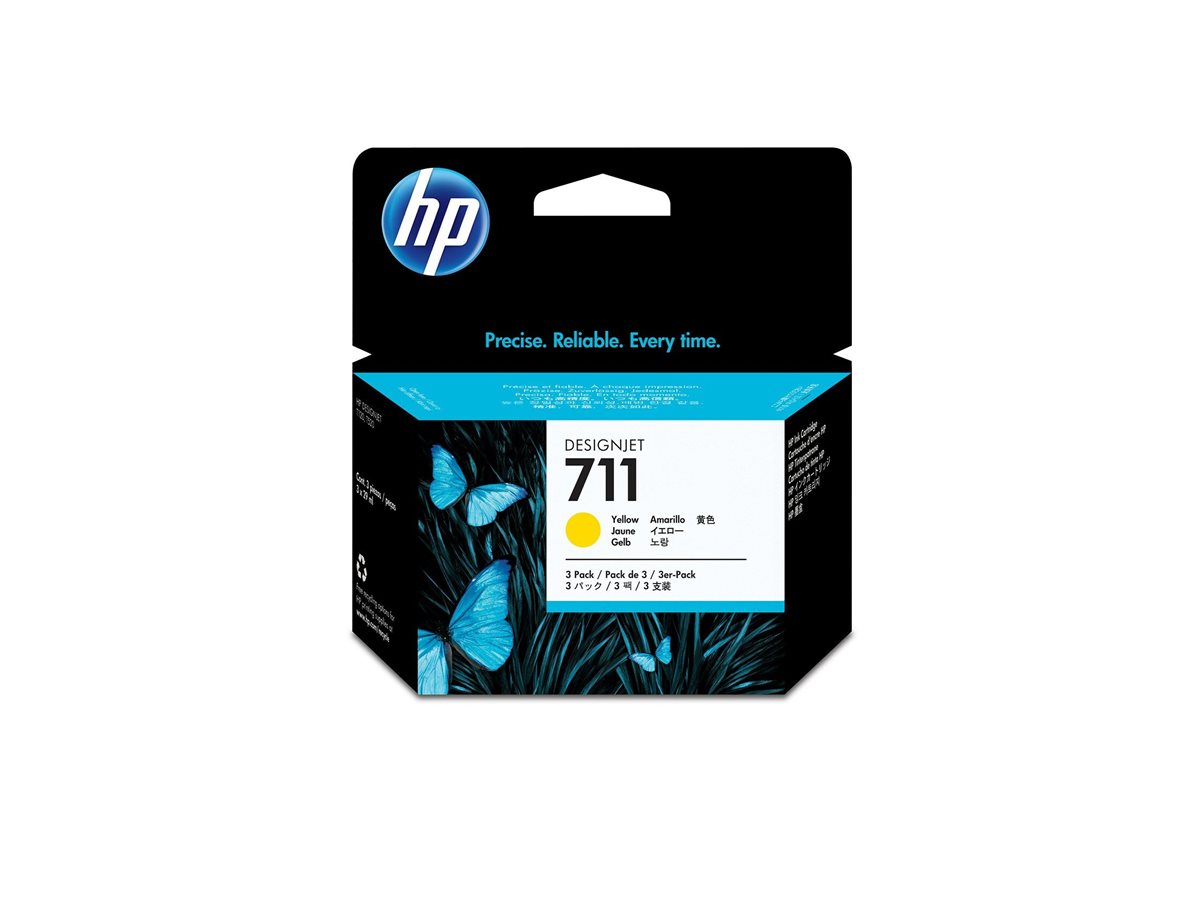 HP 3x 711 ink Yellow DJ T120 520