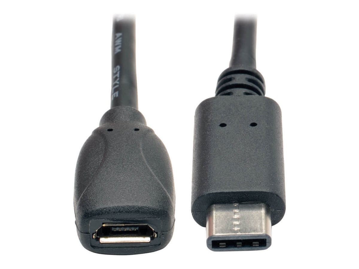 Tripp Lite 6 Inch USB 2.0 Hi-Speed Adapter Cable USB Type-C USB-C to USB Micro-B M/F 6"