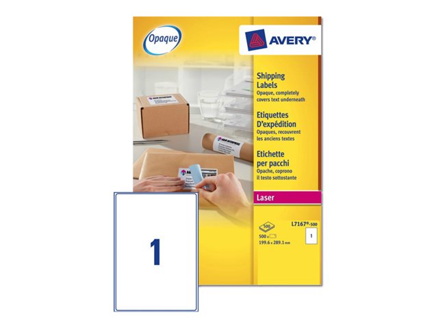 Avery Blockout Shipping Labels L7167 Shipping Labels 500 Labels 1996 X 2891 Mm