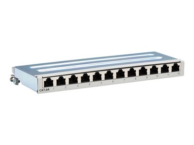 Eaton Tripp Lite Series Cat6a STP Patch Panel, 12 Ports, DIN Rail or Wall Mount, TAA