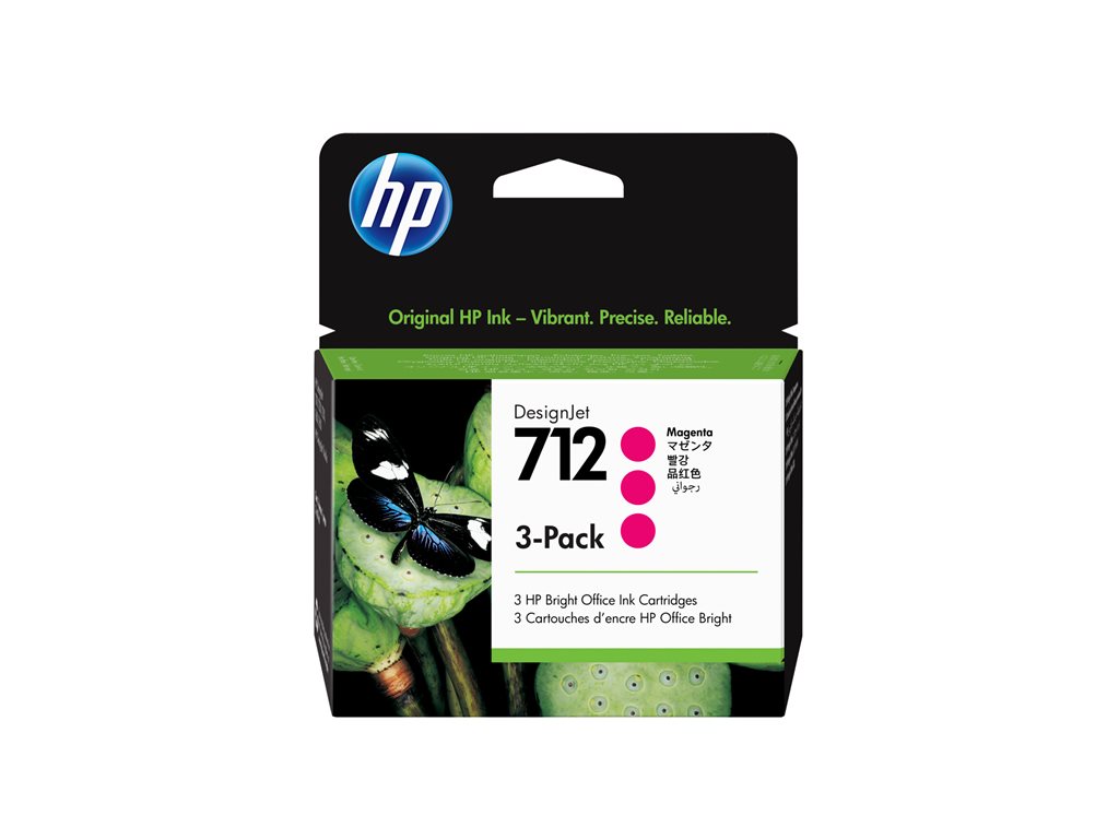HP 712 3-Pack 29-ml Magenta DesignJet
