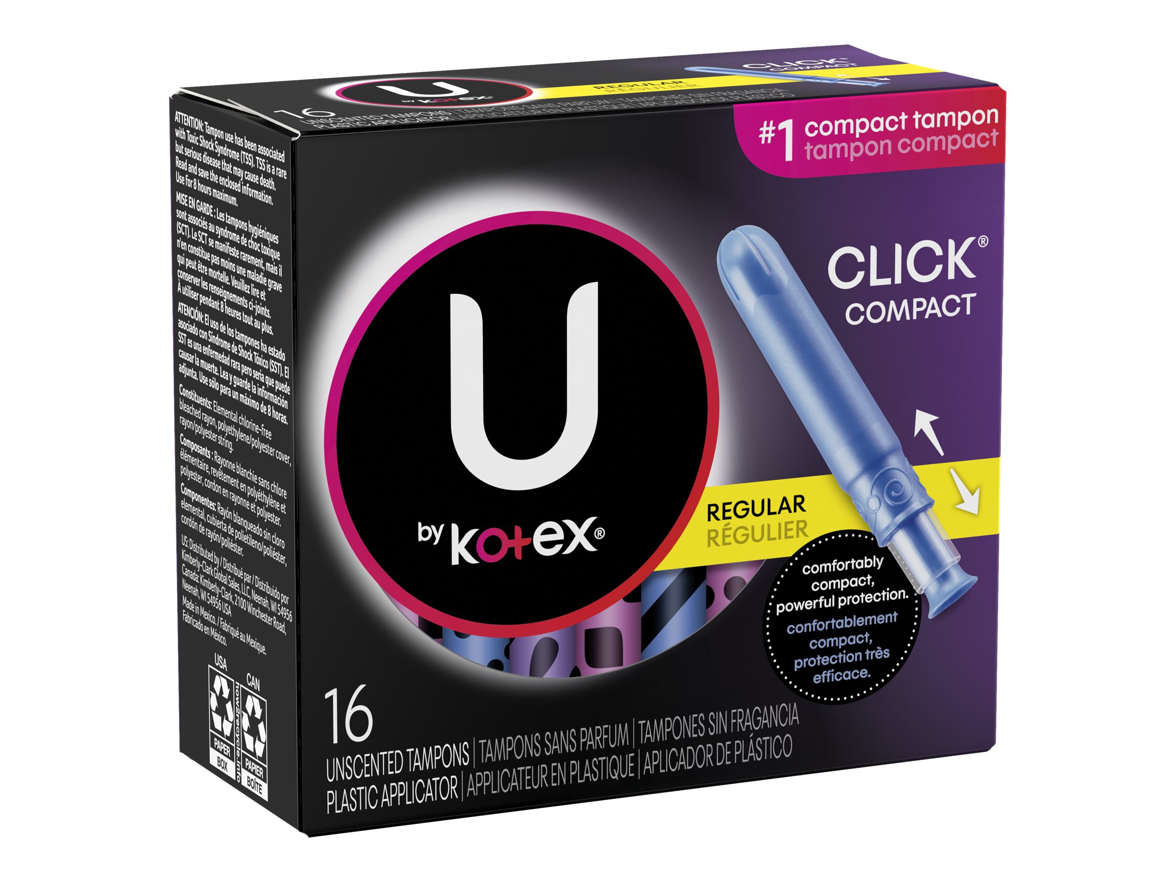 Buy U By Kotex Sport Tampons Regular 16 pack Online