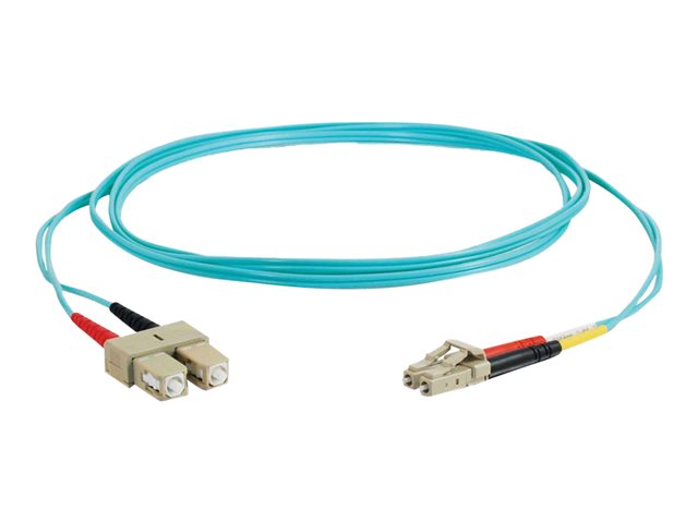 C2G LC-SC 10Gb 50/125 OM3 Duplex Multimode PVC Fiber Optic Cable (LSZH) - síťový kabel - 15 m - 15 m - vodě - barva – foto 2