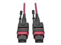 Eaton Tripp Lite Series 100G MTP/MPO Multimode OM4 Plenum-Rated Fiber Optic Cable (F/F), 12 Fiber, 40/100GBASE-SR4, Push/Pull Tabs, Magenta, 2 m - patch cable - 2 m - magenta