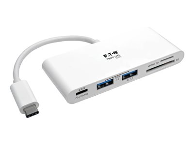 Tripp Lite 2-Port USB-C to USB-A Hub Micro SD & SD/MMC Reader & USB Charging