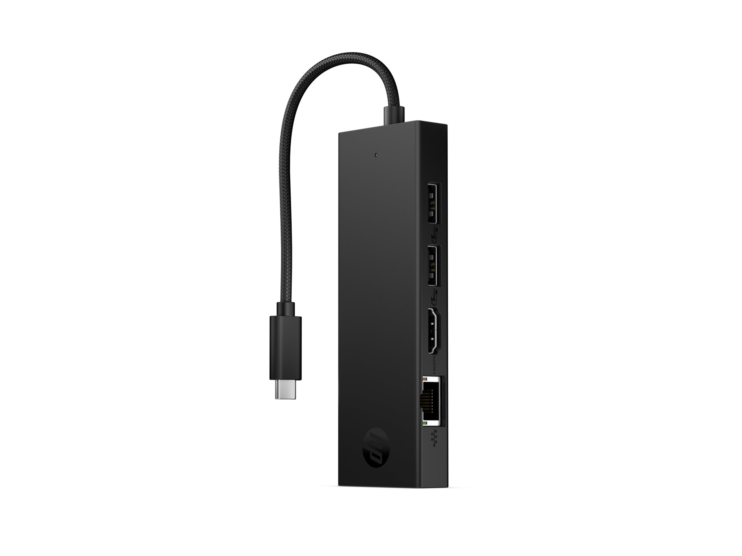 HP Portable USB-C 4K HDMI Hub port replicator USB-C USB-C HDMI DP Product shot Left-angle 79900