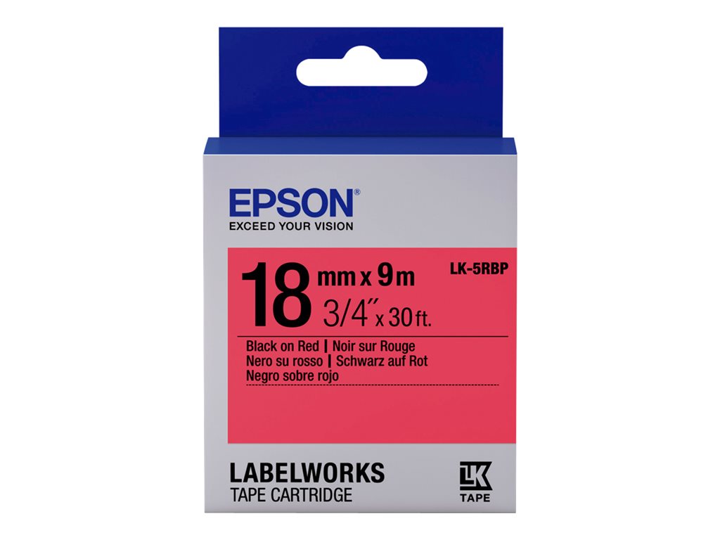 EPSON LK-5RBP Cart. Etiq. Noir sur Rouge