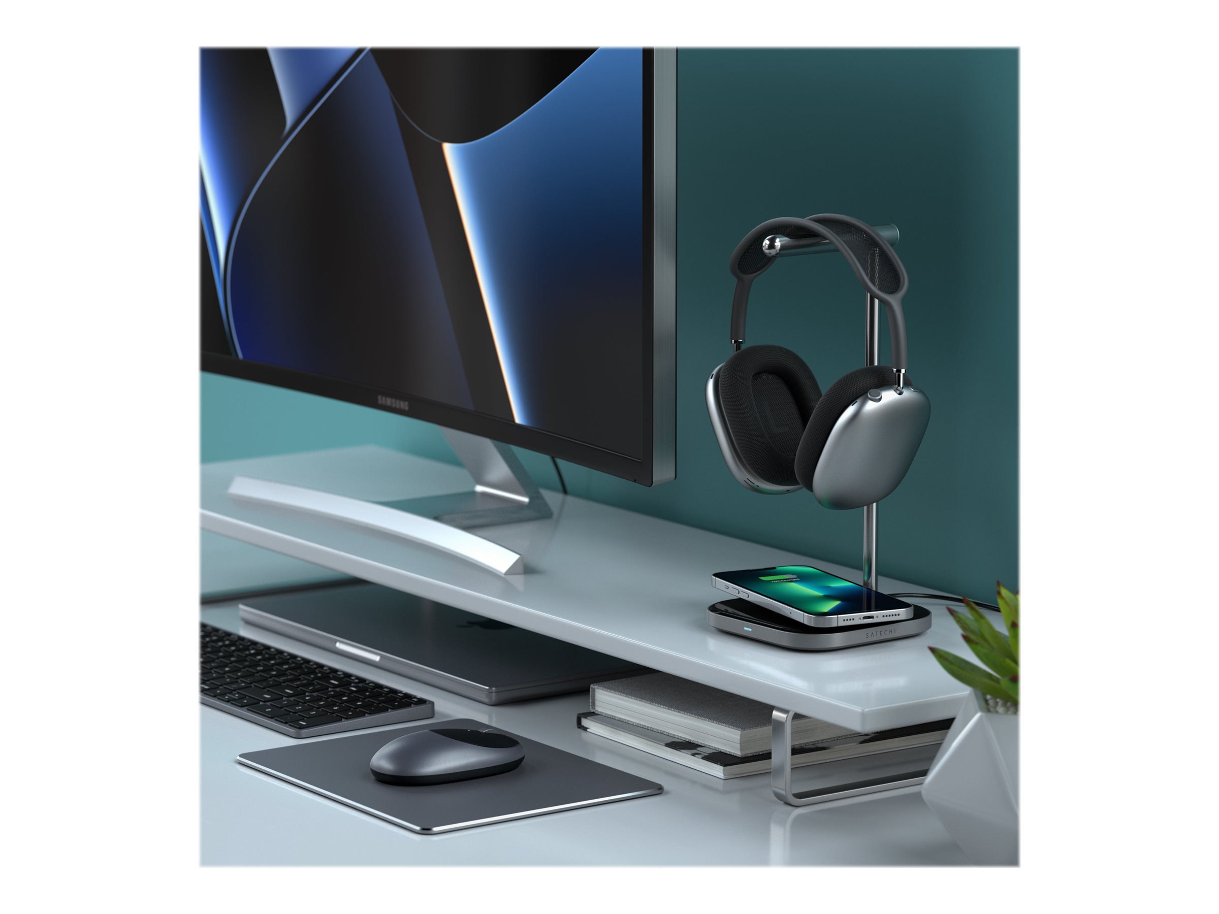 Space grey headphone online stand