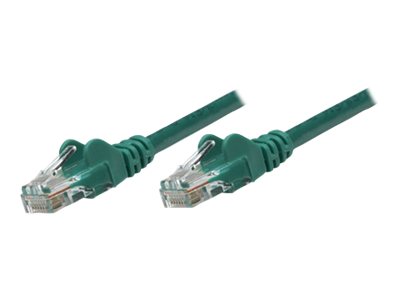 Intellinet Network Patch Cable, Cat5e, 0.5m, Green, CCA, U/UTP, PVC, RJ45, Gold Plated Contacts, Snagless, Booted, Polybag