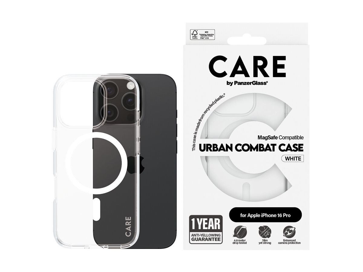 PanzerGlass CARE kryt Apple iPhone 16 Pro MagSafe Urban Combat čirý/bílý – foto 3