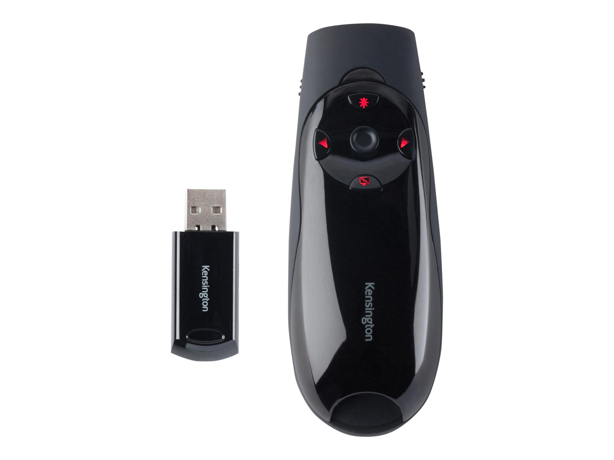 Kensington Presenter Expert Red Laser with Cursor Control presentation remote control Product shot Right-angle 79850