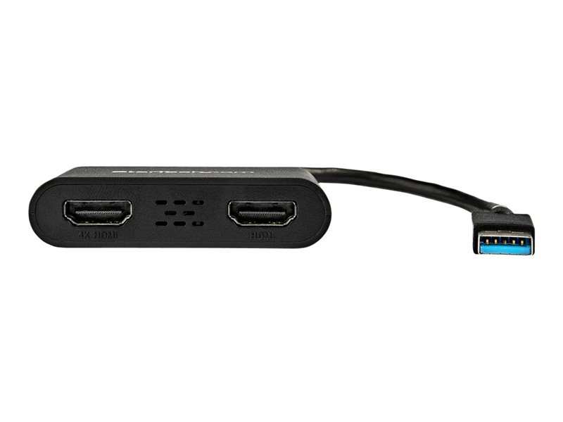 StarTech.com 107B-USB-HDMI  StarTech.com Adaptateur USB vers Double HDMI -  USB A/C vers 2 Écrans HDMI (1x 4K30Hz, 1x 1080p) - Dongle Intégré USB-A vers  C, Câble de 11cm - Adaptateur USB