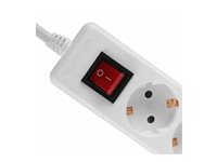 Multiprise 6 prises Schuko avec interrupteur, blanc