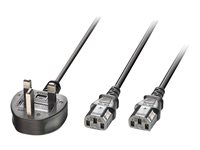 Lindy - power splitter - power IEC 60320 C13 to BS 1363A - 2.5 m