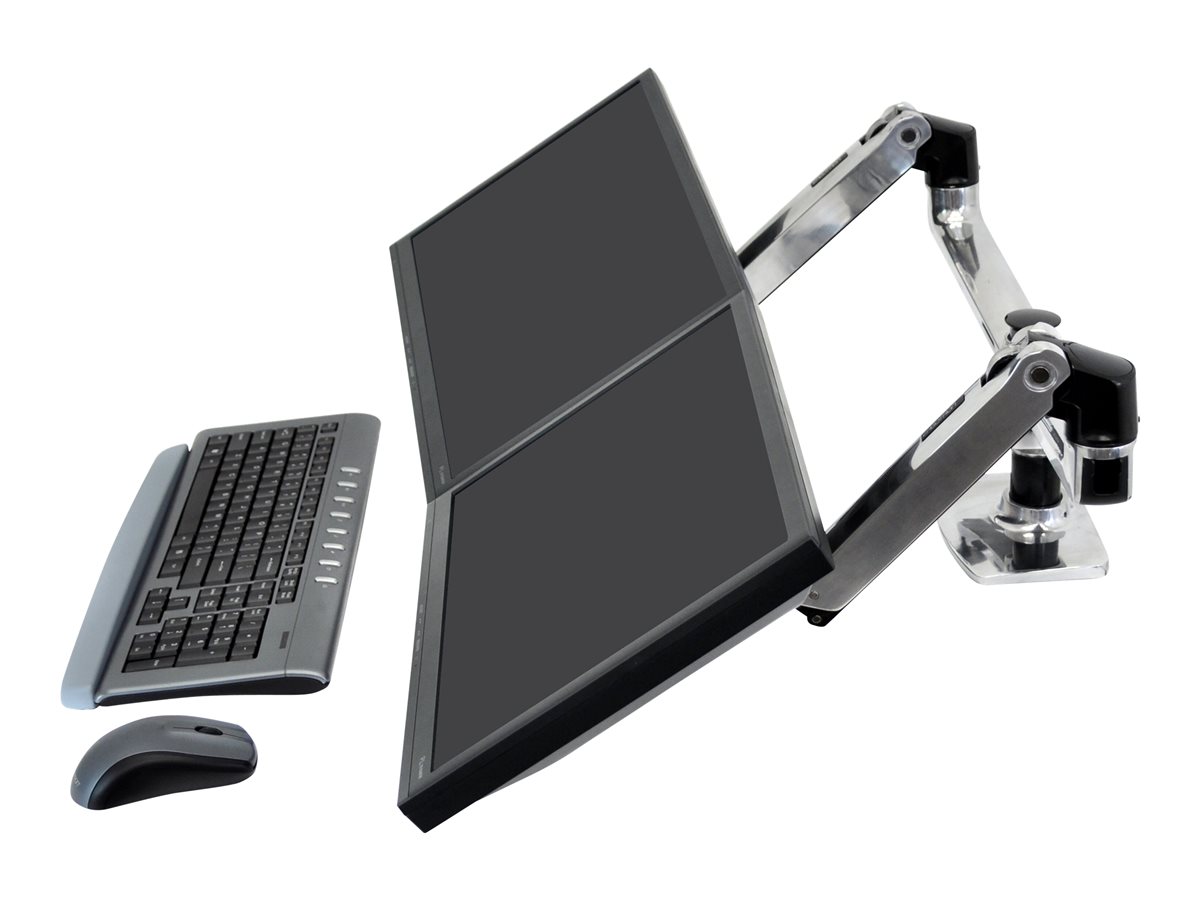 Ergotron LX Dual Side-by-Side Arm montážní sada - Technologie konstantní síly - pro 2 LCD displeje - leštěný hliník – foto 6
