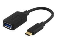 DELTACO USB 3.1 USB-C adapter 15cm Sort