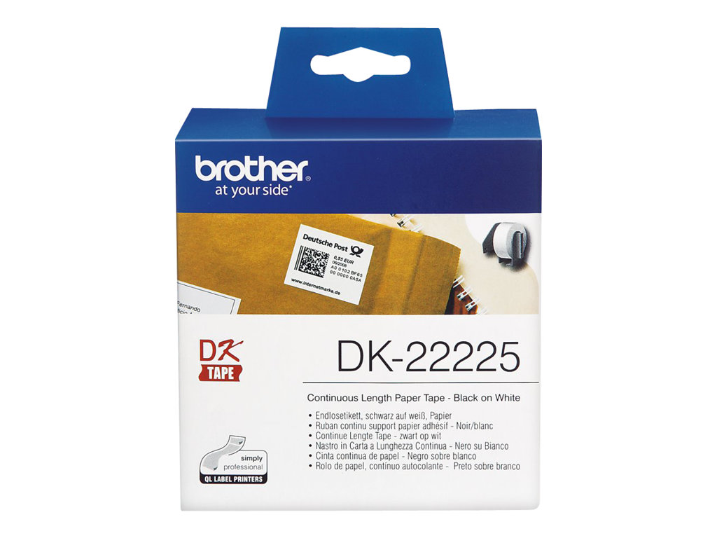 Brother DK-22225 - Papier - Schwarz auf Wei? - Rolle (3,8 cm x 30,5 m) 1 Rolle(n) Endlosetiketten - f?r Brother QL-1050, QL-1060, QL-500, QL-550, QL-560, QL-570, QL-580, QL-700