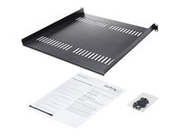 StarTech.com 1U Vented Server Rack Cabinet Shelf - Fixed 16' Deep Cantilever Rackmount Tray for 19' Data/AV/Network Enclosure w/Cage Nuts Rackhylde Sort