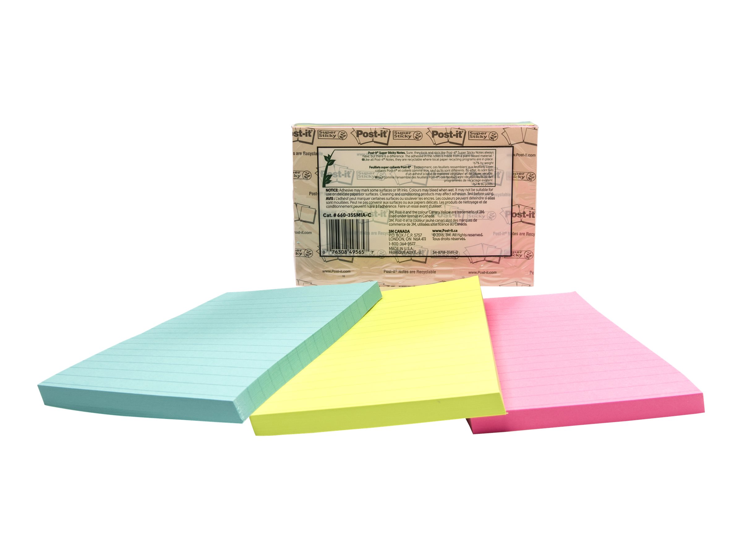 3M Post-it Notes - Miami - 4 in. x 6 in. - 3 x 90 sheets