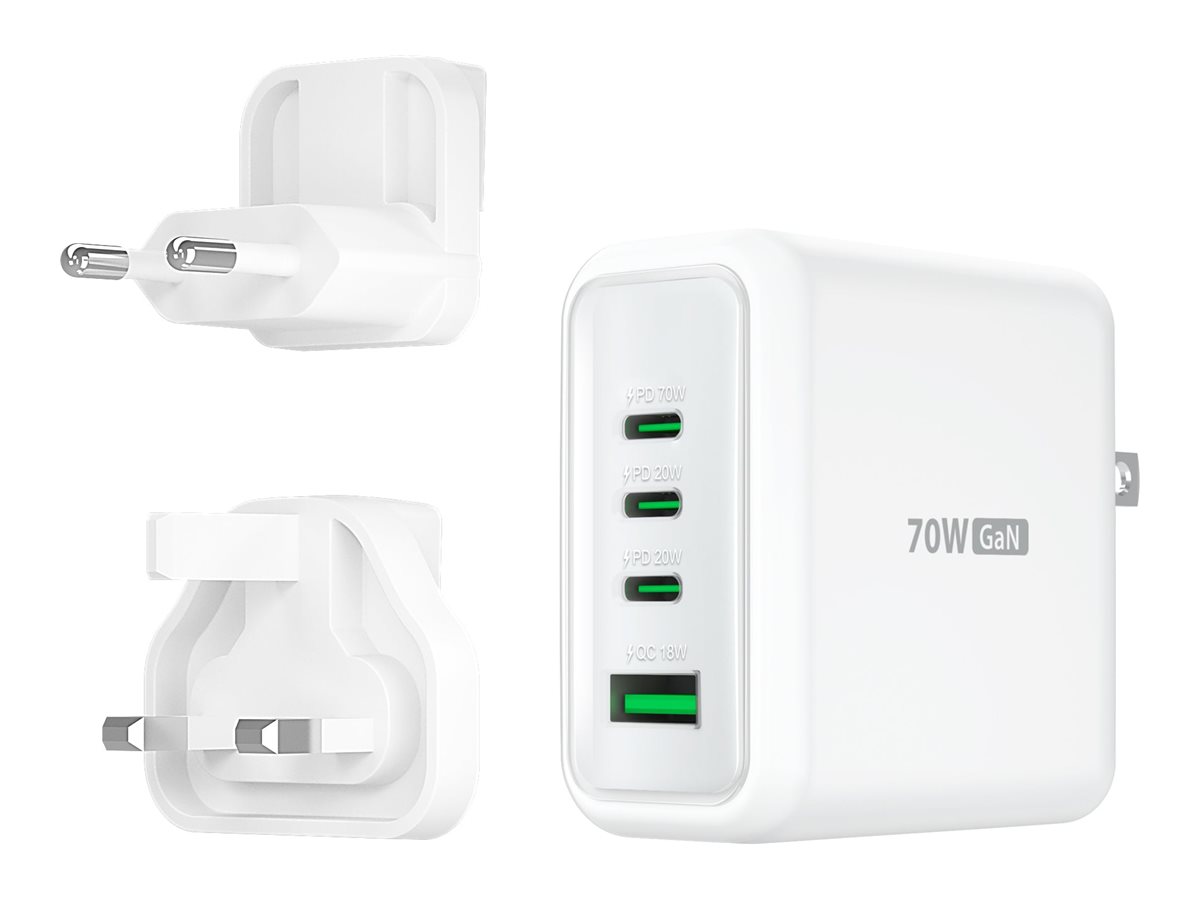 An image of j5create JUP4370EF-N power adapter - 3 x USB-C, USB - 70 watt