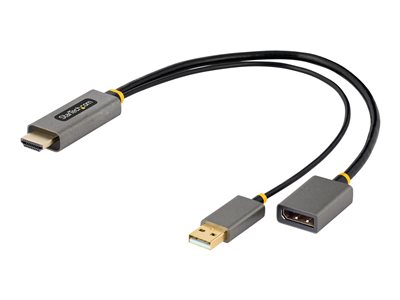 StarTech.com 1ft (30cm) HDMI to DisplayPort Adapter, Active 4K 60Hz HDMI Source to DP Monitor Adapter Cable, USB Bus Powered, HDMI 2.0 to DisplayPort Converter for Laptops/PC