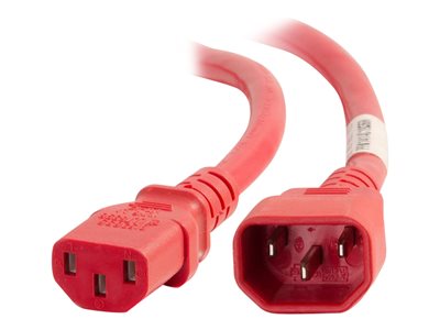 C2G 8ft 14AWG Power Cord (IEC320C14 to IEC320C13) -Red