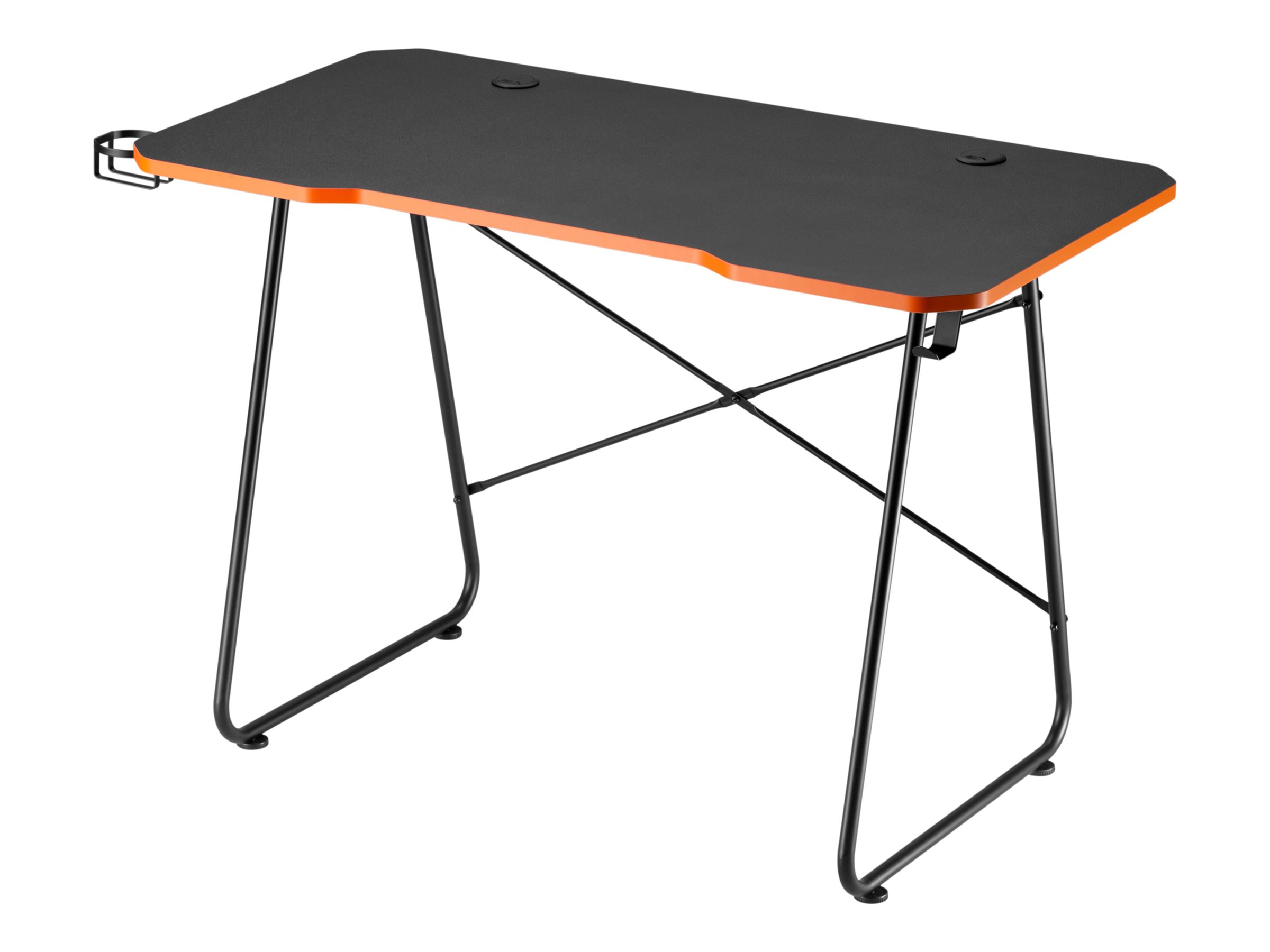 An image of ProperAV Computer Workstation - desk - rectangular - black, orange
