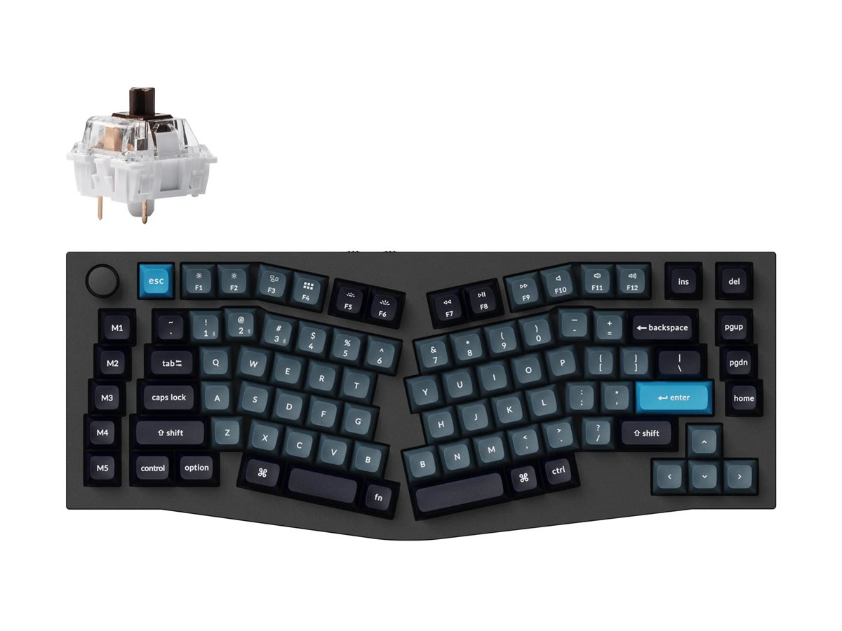 Keychron Q10 Pro keyboard QMK/VIA custom mechanical Alice layout 75% with knob carbon Product shot Front 79800
