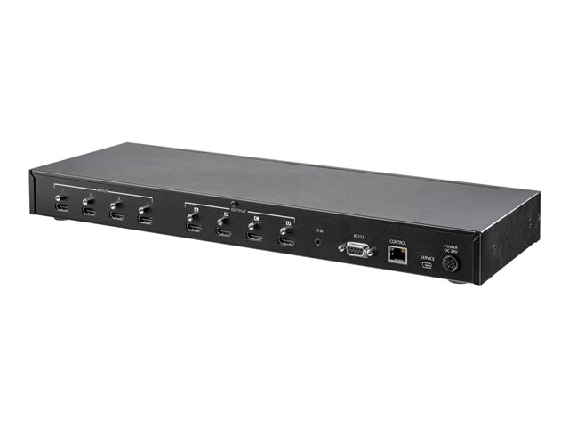 StarTech.com 4x4 HDMI Matrix Switch with Audio and Ethernet Control - 4K 60Hz Video - Rack Mount HDMI 2.0 Splitter with Remote (VS424HD4K60)