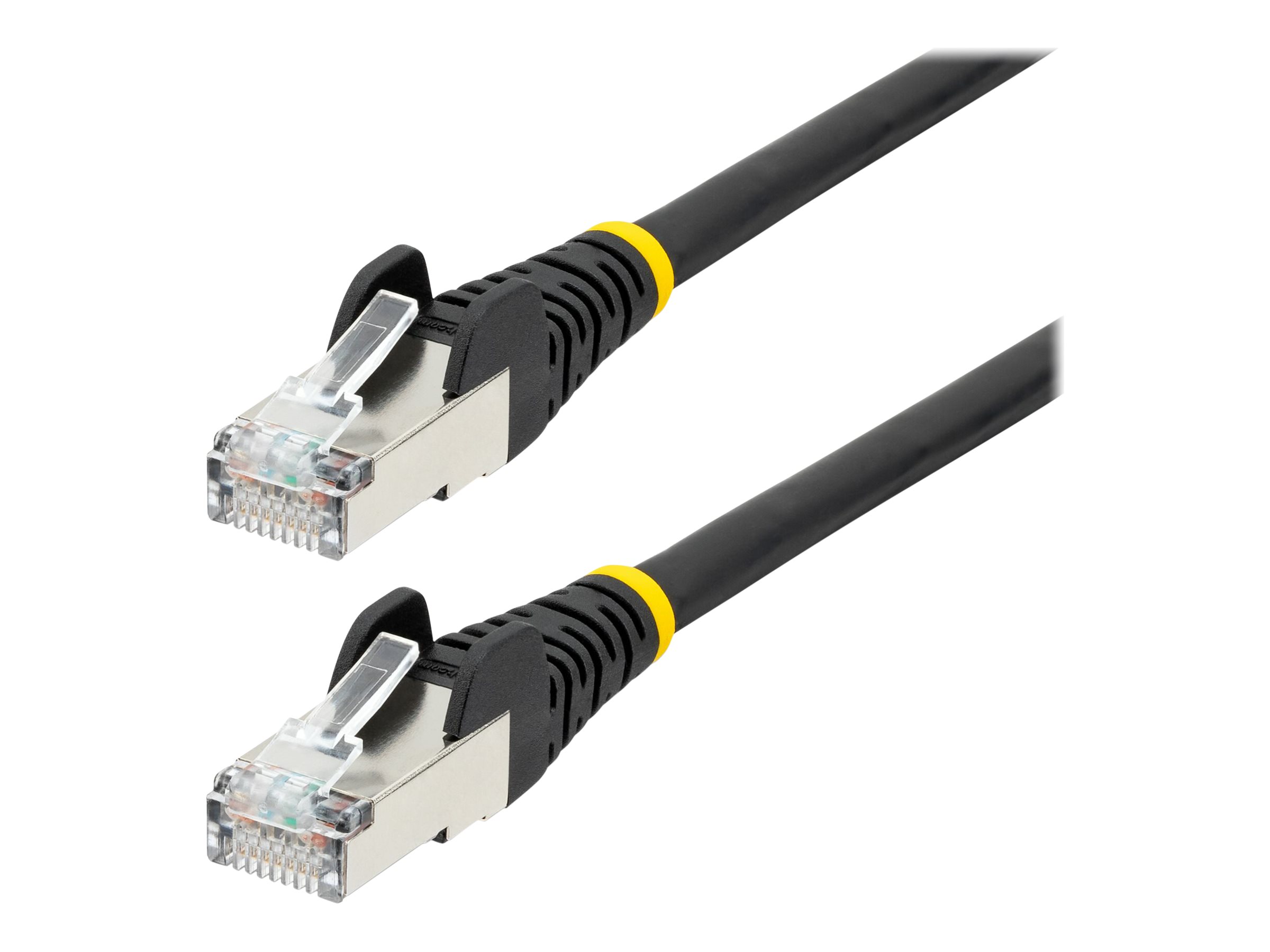 StarTech.com 6ft LSZH CAT6a Ethernet Cable, Black, 10 Gigabit Snagless RJ45  100W PoE Patch Cord, CAT 6A 10GbE 27AWG S/FTP Network Cable w/Strain