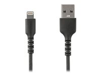 StarTech.com 2m USB A to Lightning Cable - Durable Rugged Black iPhone iPad Charge & Sync Charger Cord w/Aramid Fiber Apple MFI Certified Lightning-kabel 2m