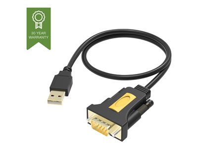 VISION Professional installationstauglicher Adapter USB-A zu Serial RS-232 - 30 JAHRE GARANTIE - funktioniert mit Mac und PC - im Standard-COM-Port installiert - 480 Mbit/s - Spannung bis 5 V - unterstützt alle Datensignale - USB-A 2.0 (M) zu 9-polig