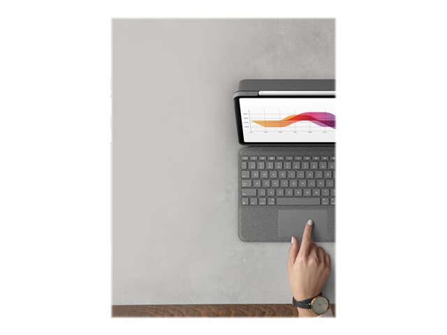 Logitech Folio Touch - klávesnice a pouzdro - s trackpad - AZERTY - francouzská - oxfordská šedá Vstupní zařízení – foto 15