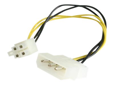 Image of StarTech.com 6in LP4 to P4 Auxiliary Power Cable Adapter - LP4 to 4 pin ATX - Molex to P4 Adapter - LP4 to P4 (LP4P4ADAP) - power adapter - 4 pin internal power (5V) to 4 pin ATX12V - 15.2 cm