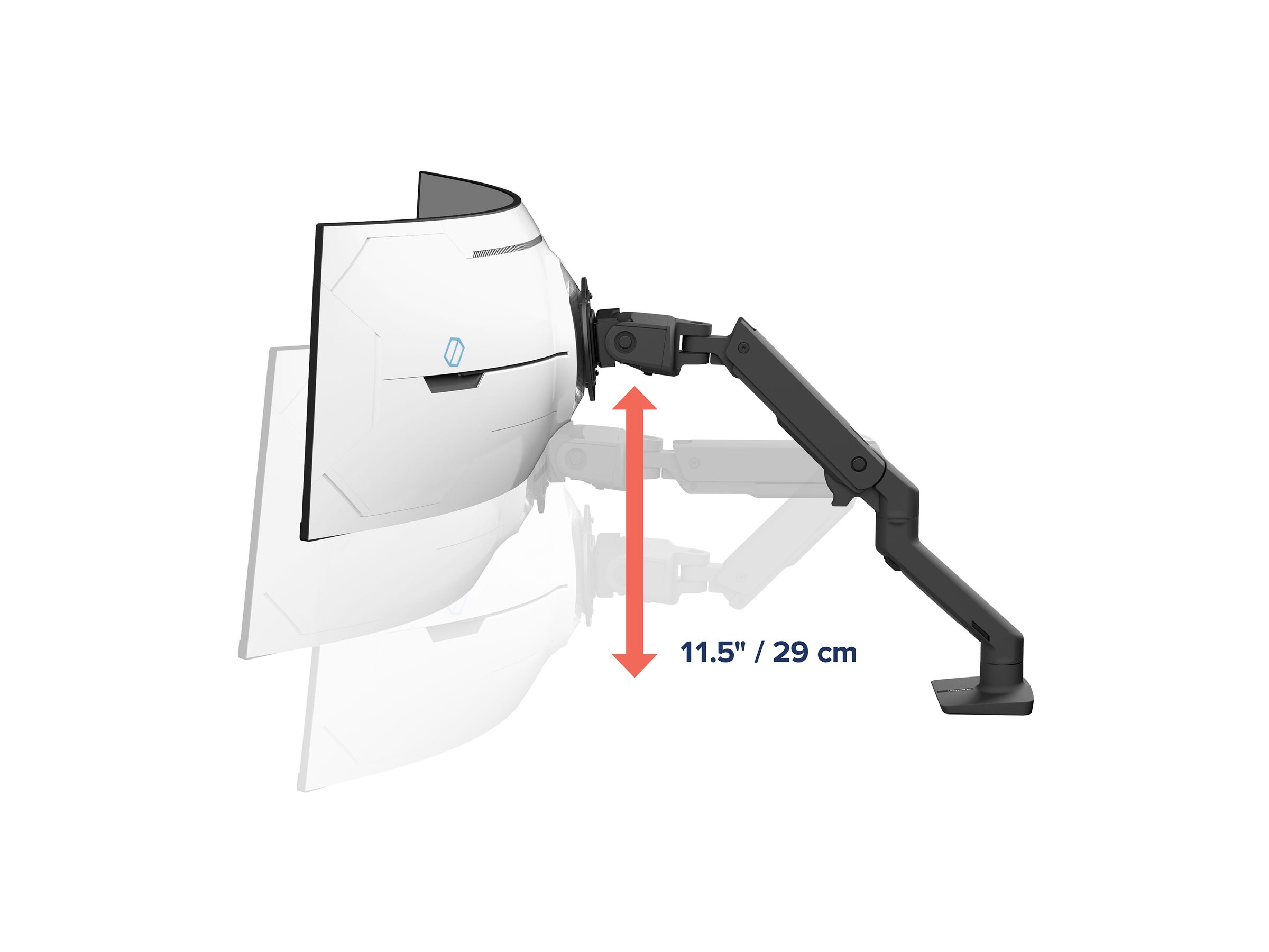 Ergotron HX mounting kit Constant Force Technology for curved LCD display for extreme-depth Usage / lifestyle Left-angle 72755