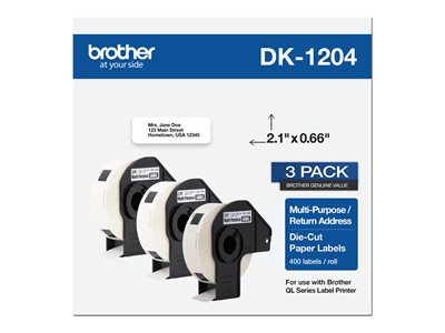 Brother DK-1204 - 17 x 54.3 mm 1200 label(s) (3 roll(s) x 400 die cut labels
