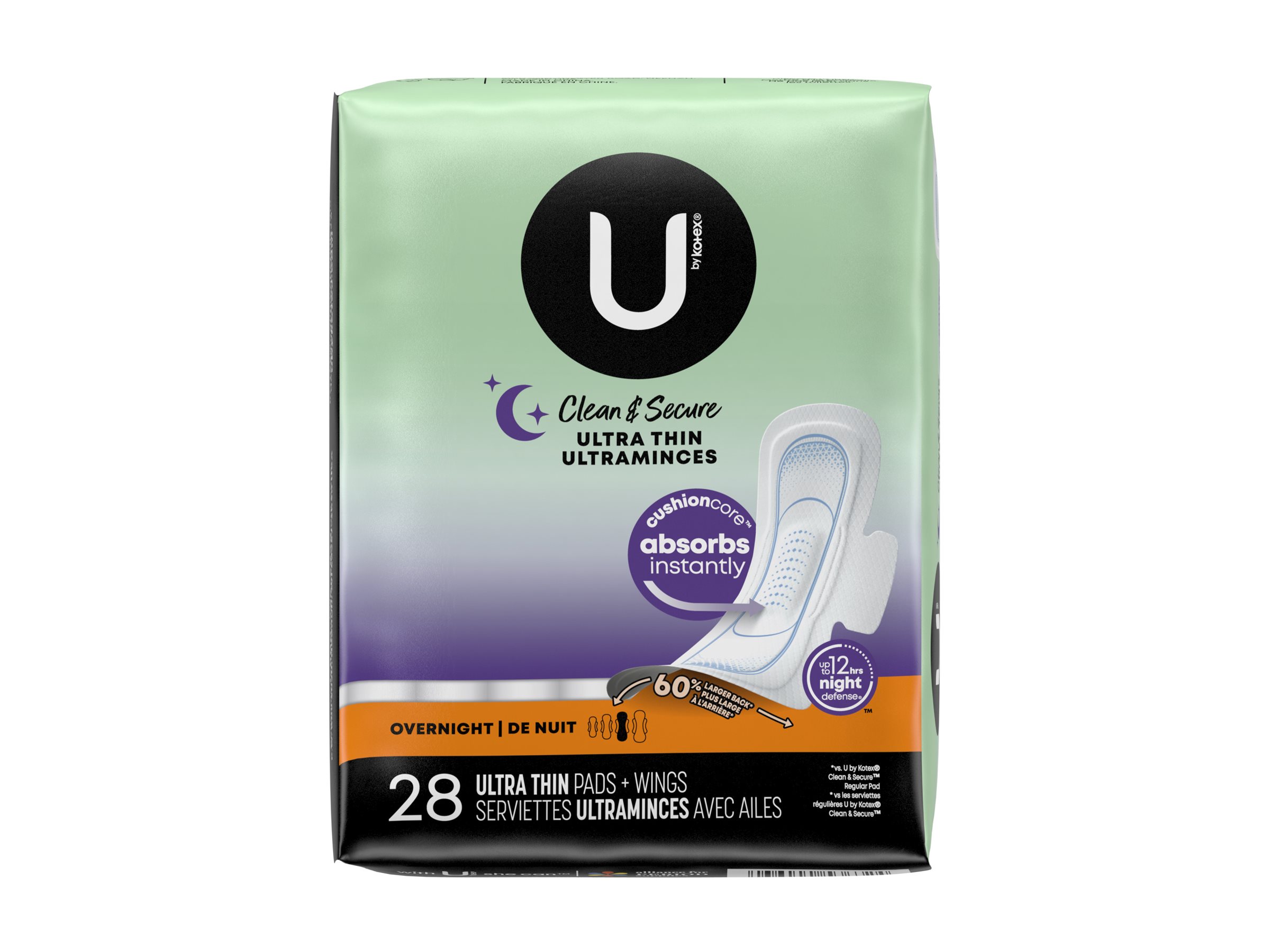 U by Kotex Clean & Secure Ultra Thin Pads with Wings Regular