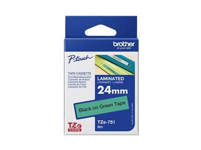 Ruban TZ laminé 24mm noir / vert